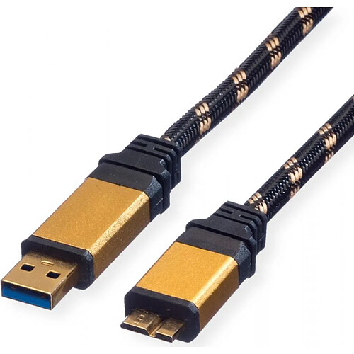 ROLINE Gold USB 3.0 Kabel, USB A Stecker - USB 3.0 Micro B Stecker 2,0m (11.02.8879)