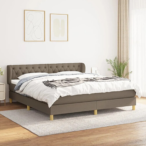 Maison Chic Lit Adulte - Lit simple Lit à sommier tapissier avec matelas moelleux - Meuble de Chambre - Taupe 160x200 cm Tissu -MN73566