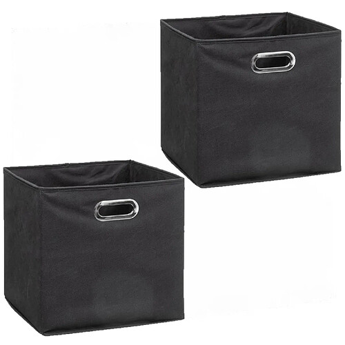 Toilinux Lot de 2 Boites de rangement pliable - 31 x 31 - Gris anthracite