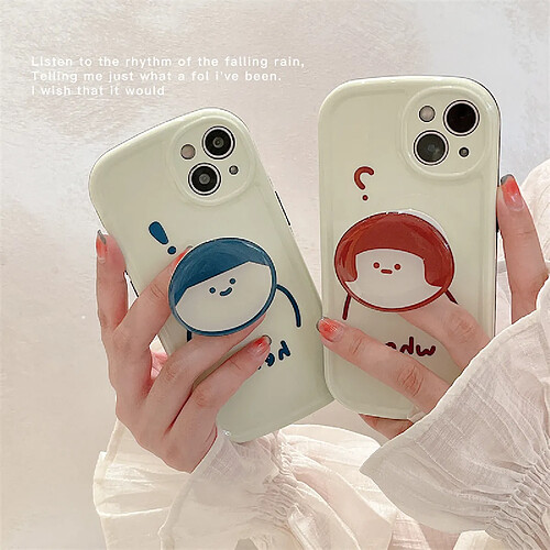 GUPBOO Étui pour iPhone13 Coque en silicone pour téléphone portable dessin animé couple mignon et drôle