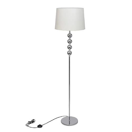 vidaXL Lampadaire avec support haut Décoration à 4 boules Blanc