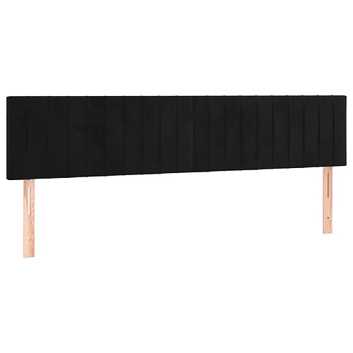 Maison Chic Lot de 2 Têtes de lit design pour chambre - Décoration de lit Noir 100x5x78/88 cm Velours -MN56001