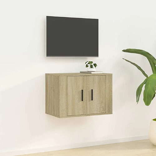 Maison Chic Meuble TV scandinave mural Banc TV suspendu pour salon - Chêne sonoma 57x34,5x40 cm -MN48930