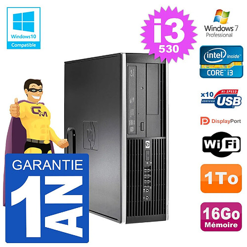 PC HP Compaq 8100 SFF i3-530 RAM 16Go Disque 1To Graveur DVD Wifi W7 · Occasion