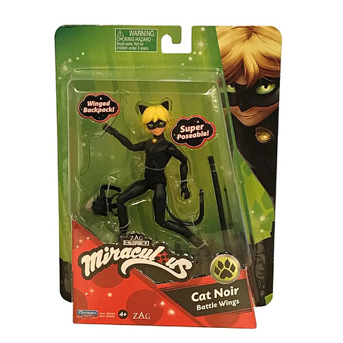 Playmates Figurine de collection Miraculous Coccinelle et Chat Noir avec accessoires