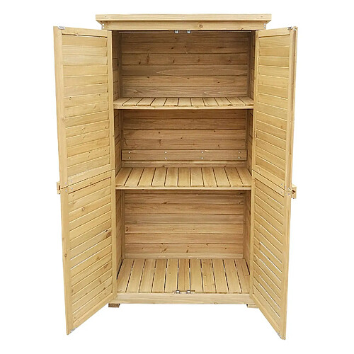 Helloshop26 Armoire abri de jardin portes en lamelles 160 cm bois d'épicéa toit bitumé 16_0002170