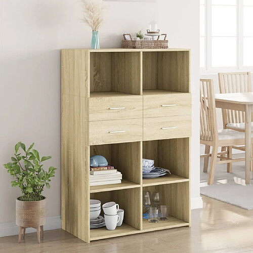 vidaXL Buffet haut chêne sonoma 80x42,5x124 cm bois d'ingénierie