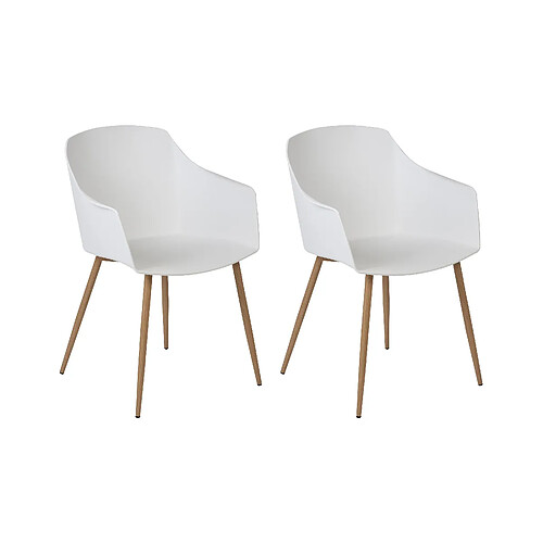 Beliani Chaise de salle à manger Set de 2 Blanc FONDA II