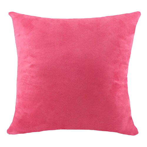 Couvre-oreiller en daim velours de couleur unie Throw Taie d'oreiller Rose rouge-60x60cm