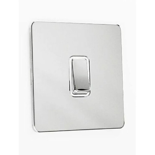 Schneider Electric Interrupteur intermédiaire en chrome poli avec insert blanc 16AX