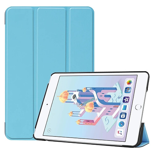 Wewoo Smart Cover Housse Étui en cuir PU Smart Flip horizontal pour texture de Custer pour iPad Mini 4 / 5, avec fonction Veille / Réveil et support à trois réglages (Bleu ciel)