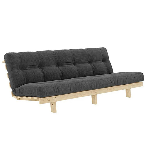 Inside 75 Banquette convertible futon LEAN bois de pin coloris charbon 130x200 cm