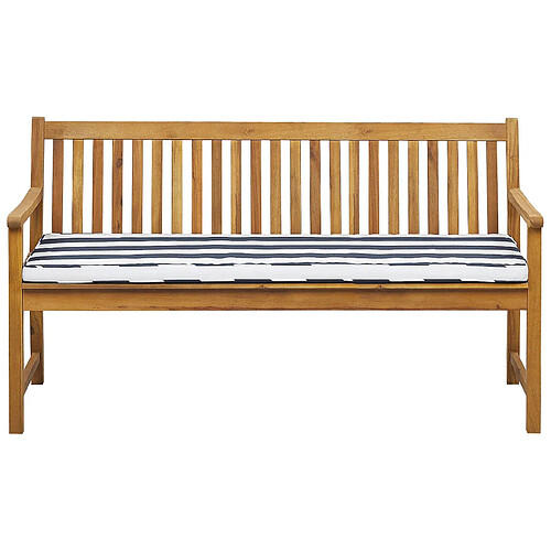 Beliani Banc avec coussin d'assise VIVARA avec coussin Bois d'acacia certifié 160 cm Bleu marine