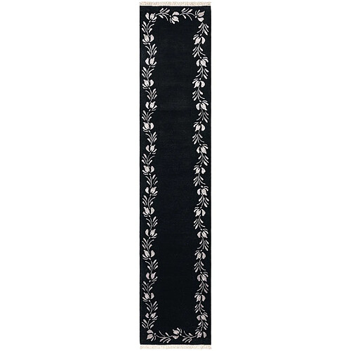 Vidal Tapis de couloir en laine 404x81 noir Darya