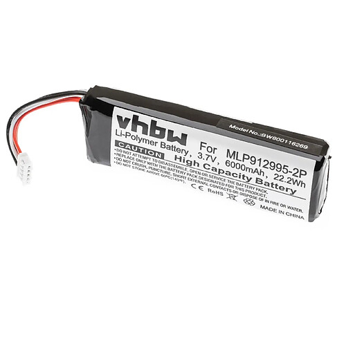 vhbw Li-Polymère batterie 6000mAh (3.7V) pour haut-parleurs enceintes comme JBL MLP912995-2P