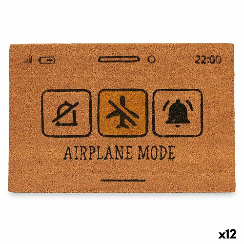 Gift Decor Paillasson Airplane Mode Jaune Naturel 60 x 1 x 40 cm (12 Unités)