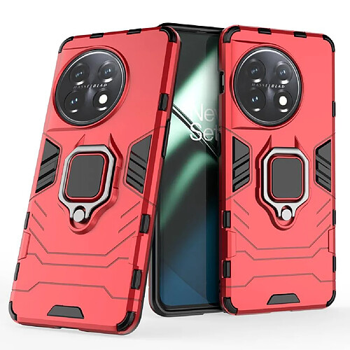 Htdmobiles Coque pour OnePlus 11 5G - housse etui rigide anti choc + film ecran - ROUGE