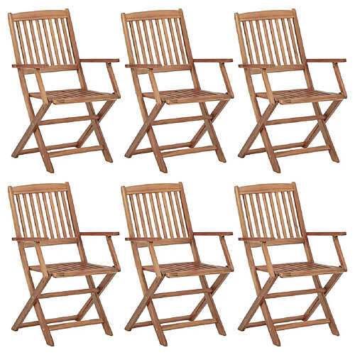 vidaXL Chaises pliables de jardin 6 pcs Bois d'acacia solide