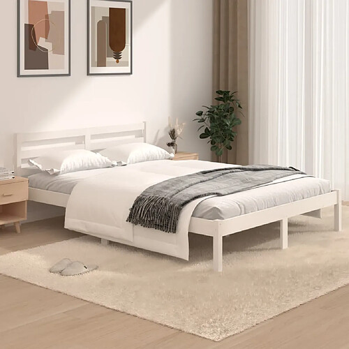 vidaXL Cadre de lit sans matelas 120x190 cm blanc