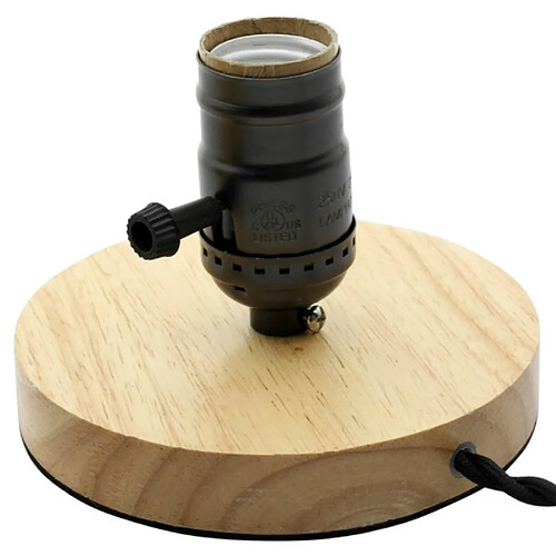 Wewoo Support de lampe de base en bois massif E27 de décoration de bureau rétro sans source de lumièreprise UE brun