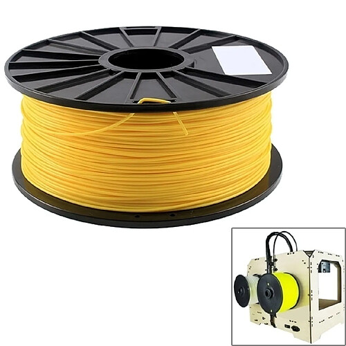 Wewoo Filaments d'imprimante 3D fluorescents d'ABS jaune de 1.75 millimètres, environ 395m