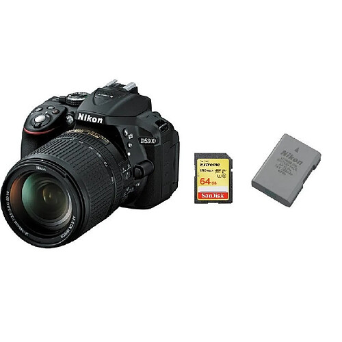 NIKON D5300 KIT AF-S 18-140MM F3.5-5.6G ED VR DX + 64GB SD card + NIKON EN-EL14A Battery