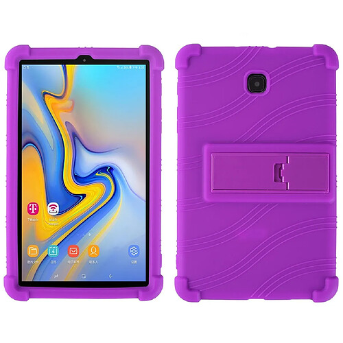 Coque en silicone flexible avec béquille pliable violet pour votre Samsung Galaxy Tab A 8.0 (2018) SM-T387