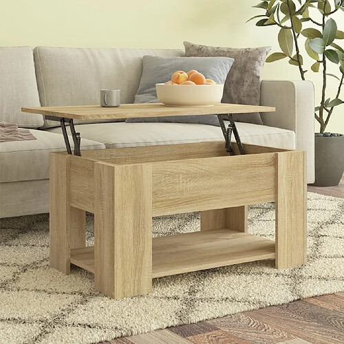 Maison Chic Table basse,Table Console Table d'appoint, Table pour salon Chêne sonoma 79x49x41 cm Bois d'ingénierie -MN16181