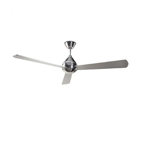 Leds C4 Plafonnier ventilateur Tupai Acier Nickel satiné 43,5 Cm