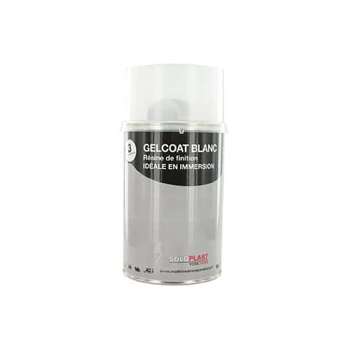 Gelcoat de finition Soloplast blanc 1kg avec durcisseur