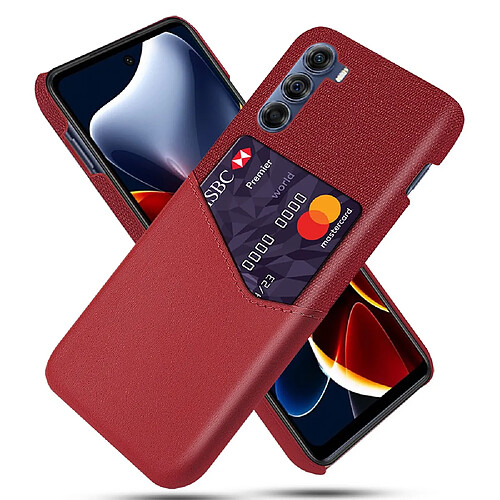 Coque en TPU antichoc avec porte-carte rouge pour votre Motorola Edge S30