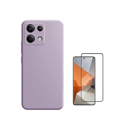 NIS Kit De Film De Verre À Couverture Complète + Couverture En Silicone Redmi Note 13 Pro 4G - Violet