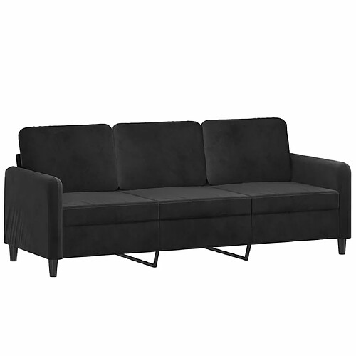 Maison Chic Canapé à 3 places,Canapé droit,Sofa de Salon,Banquette Noir 180 cm Velours -GKD738656