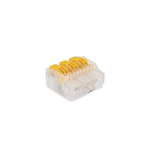 borne de connexion - a leviers - easy connex - 3 entrées - jaune - blm distribution 475130