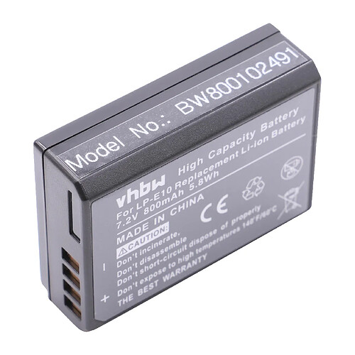 Vhbw Batterie LI-ION pour Canon EOS 1200D, 1100D, 1100 remplace LP-E10 / LP-E 10