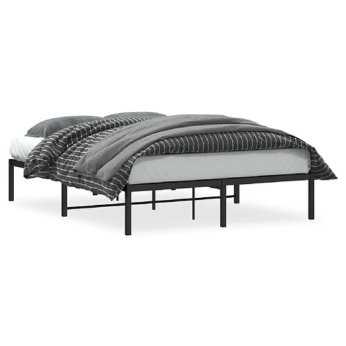 Maison Chic Lit Moderne Chambre - Cadre/structure de lit pour adulte métal noir 140x190 cm -MN70118