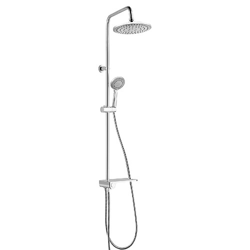 K20 Colonne de Douche sans Robinet K2O Chillout Bay 96,5cm en Acier Inoxydable avec Pommeau de Douche, Étagère et Douchette à Main à 5 Positions