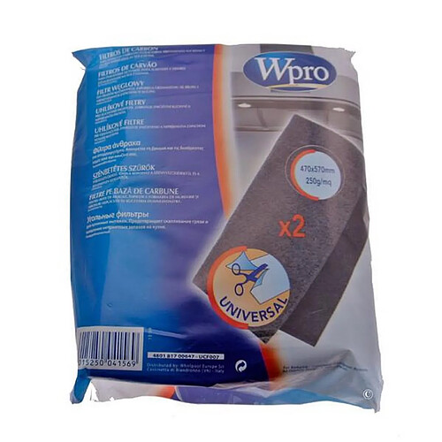 Whirlpool Filtre charbon antiodeurs 470x970 mm à découper