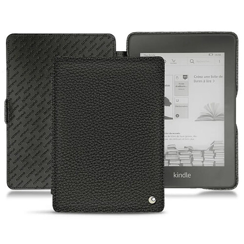 Housse cuir Amazon Kindle Paperwhite (2018) - Rabat horizontal - Ebène ( Noir / Black ) - NOREVE