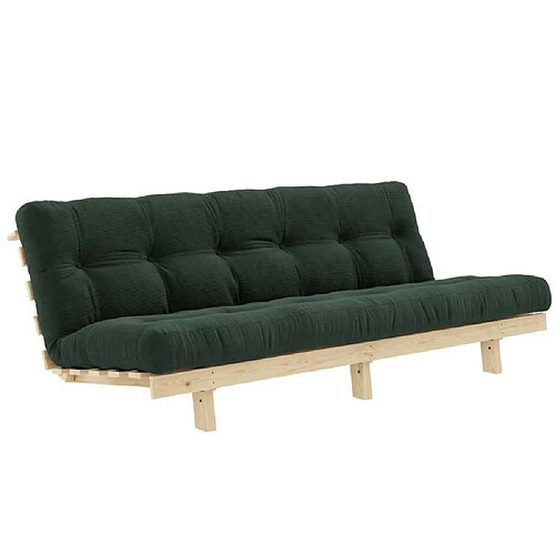 Inside 75 Banquette convertible futon LEAN bois de pin coloris algue 130x200 cm