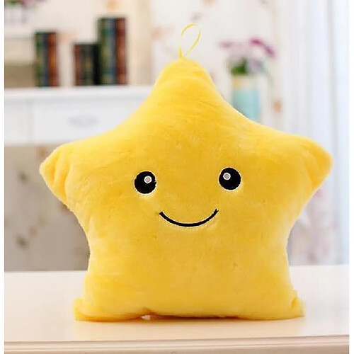 Universal Oreiller en peluche lumineux mignon de la star - lumière LED dans le jouet noir (jaune)