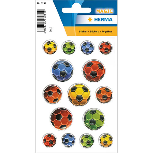 HERMA Sticker MAGIC 'Ballons de football multicolores' ()