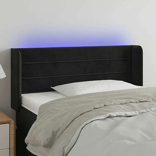 Maison Chic Tête de lit scandinave à LED,meuble de chambre Noir 93x16x78/88 cm Velours -MN14655