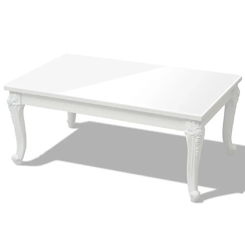 ComfortXL Table Basse 100 X 60 X 42 Cm Laquée Blanc