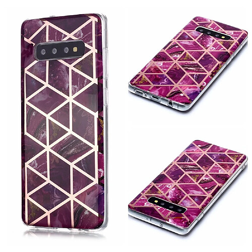 Coque en TPU motif marbre or rose imd rose pour votre Samsung Galaxy S10 Plus