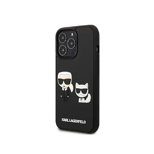 Karl Lagerfeld Coque pour Apple iPhone 13 Pro Max 3D Rubber Karl & Choupette Noir