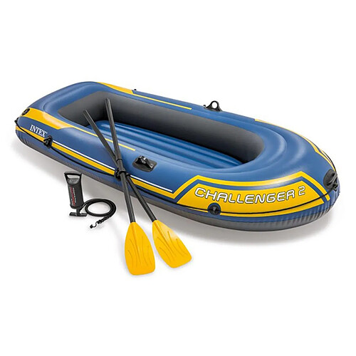 Kit bateau gonflable 2 places Challenger 2 avec rames et gonfleur - Intex