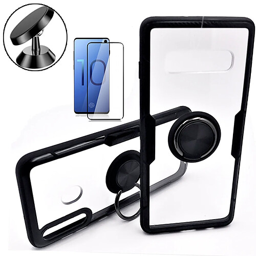 Kit Coque 3x1 Phonecare Clear Armor + Verre Trempé 5D Full Cover + Support Magnétique pour Voiture Samsung S10