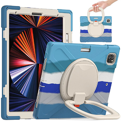 Coque en TPU + silicone à absorption magnétique, hybride avec béquille coloré/bleu pour votre Apple iPad Pro 12.9 pouces (2021)