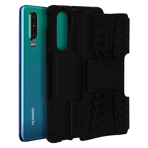 Avizar Coque Huawei P30 Protection Hybride Antichoc Rigide Support Vidéo Noir